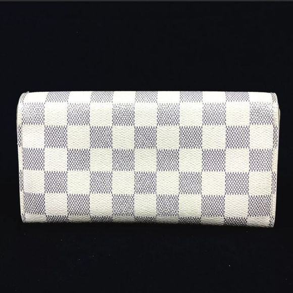 LOUIS VUITTON WALLET N61735 DAMIER AZURTEFEUILLE SARAH CA1009 AUTHENTIC - Picture 4 of 12